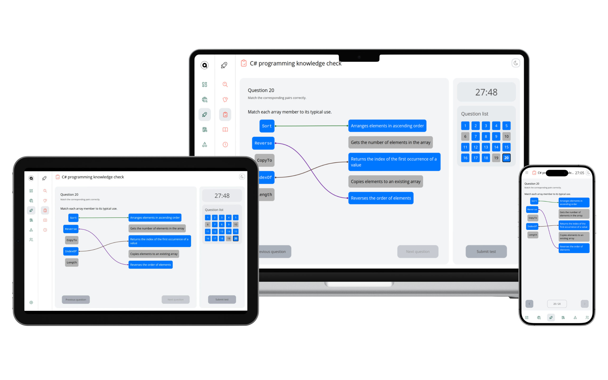 QuizBooster Cross-Device Showcase: Laptop and Smartphone in Light Theme